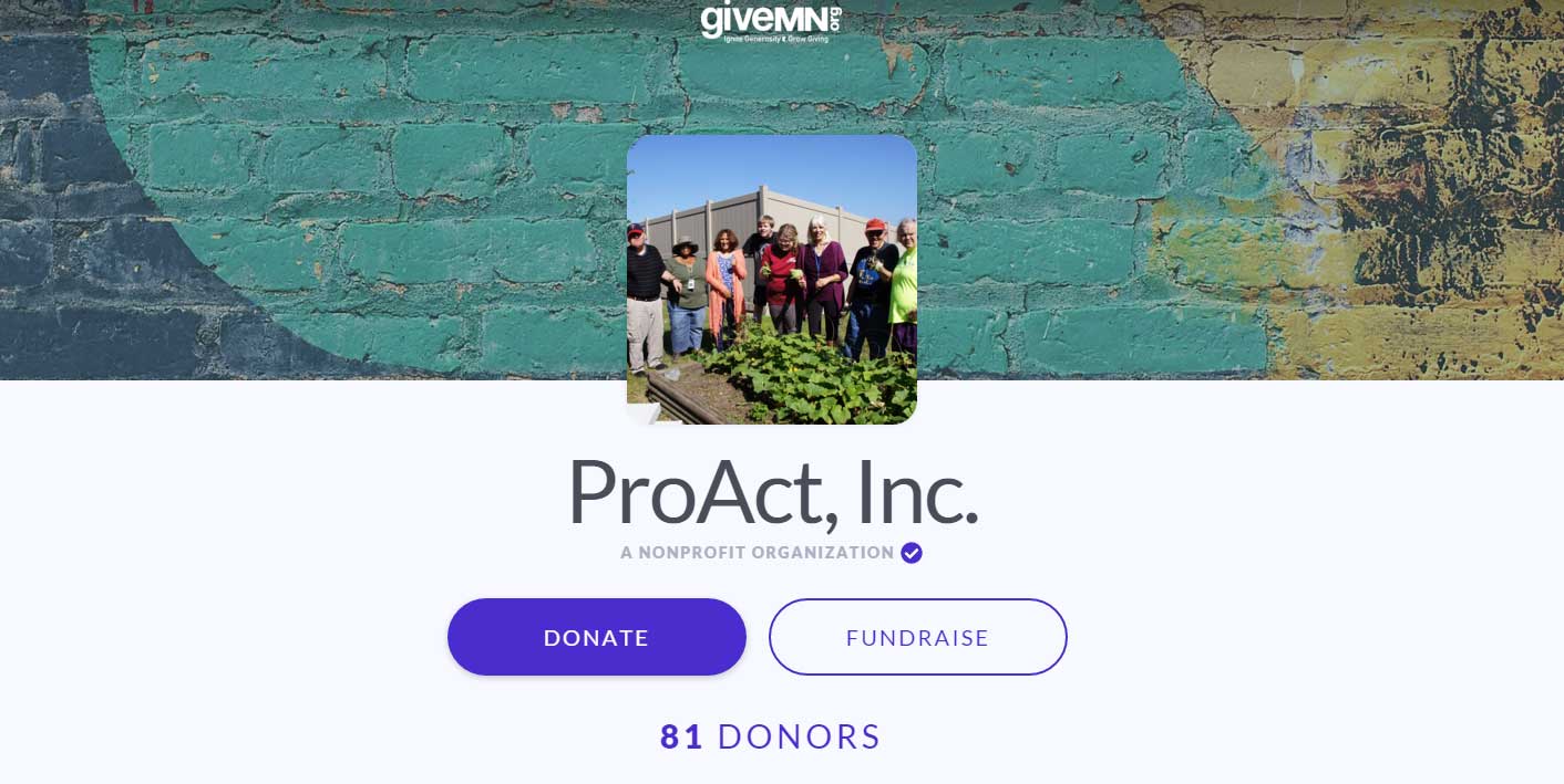 Support ProAct through Give to the Max